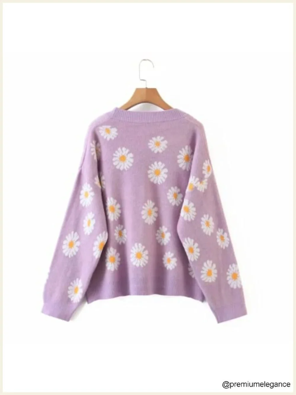 Colorful Patterned V Neck Button Cardigan Sweater Long Sleeve Knit Outwear